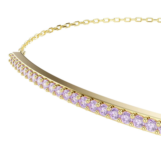 Bracciale catena Swarovski Only lega oro e zirconi viola Regolabile 15,5-20 cm