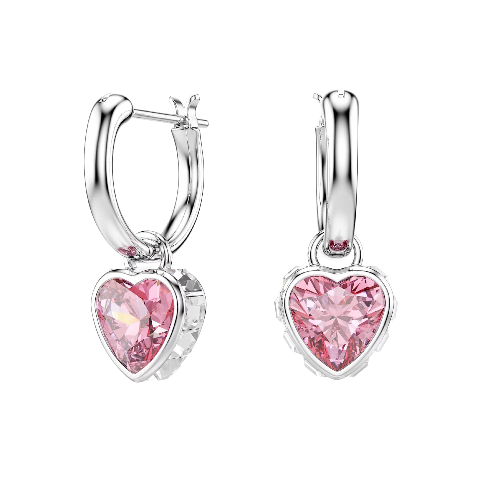 Orecchini con pendente Swarovski Chroma cuore rosa