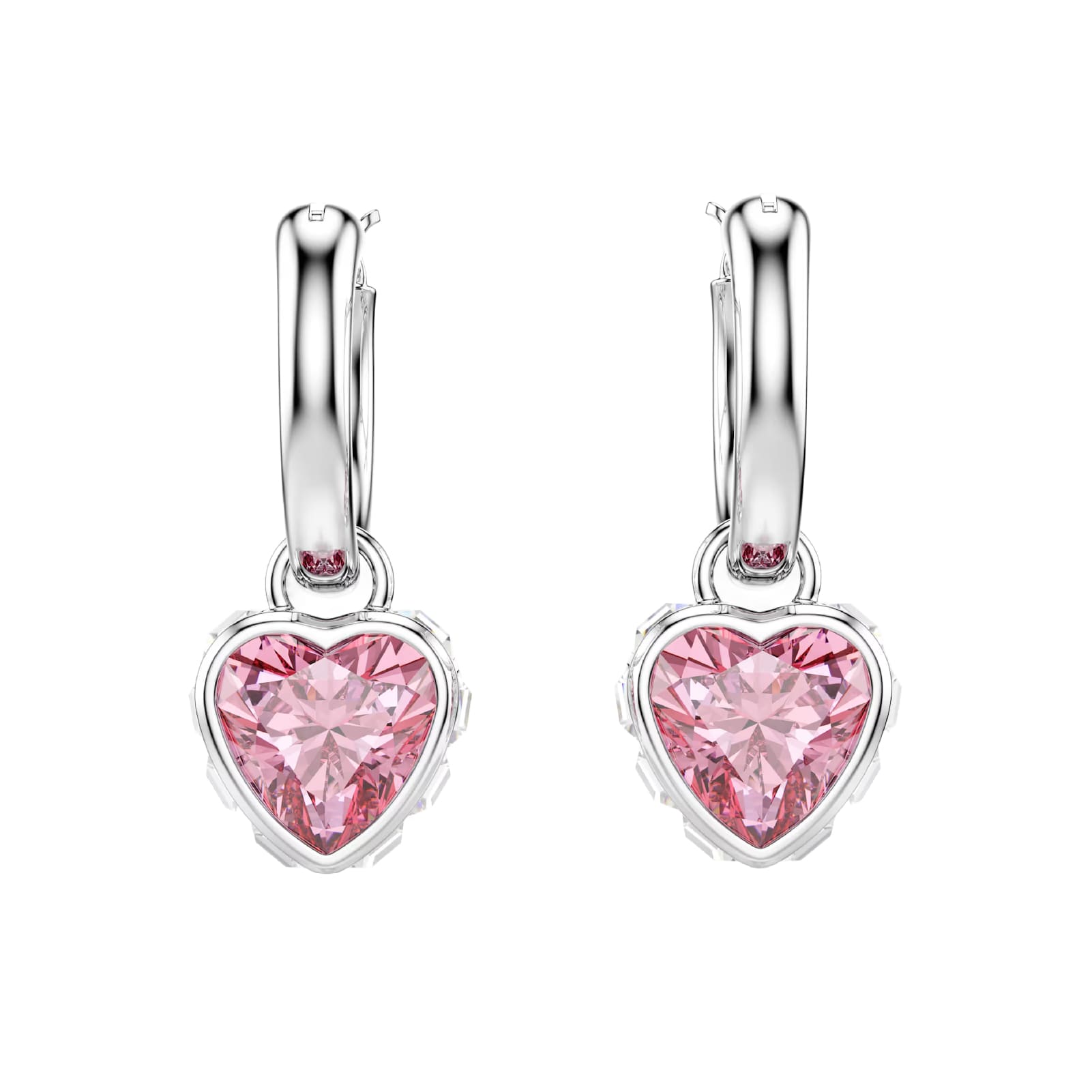 Orecchini con pendente Swarovski Chroma cuore rosa MISURA UNICA
