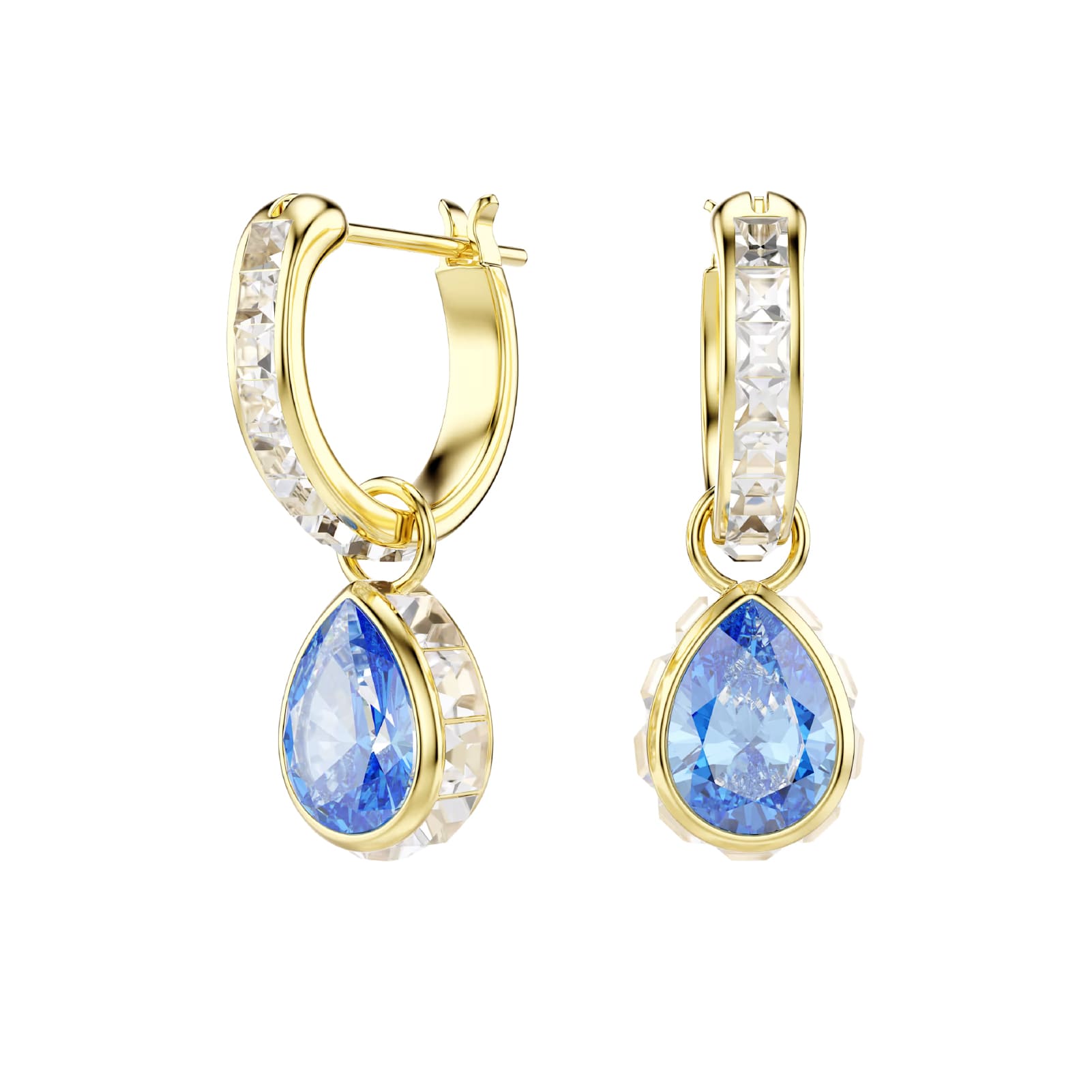 Orecchini con pendente Swarovski Chroma goccia azzurra