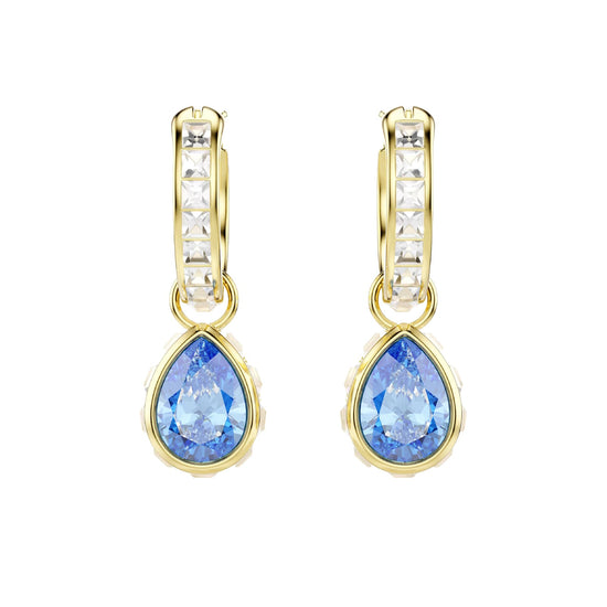 Orecchini con pendente Swarovski Chroma goccia azzurra MISURA UNICA