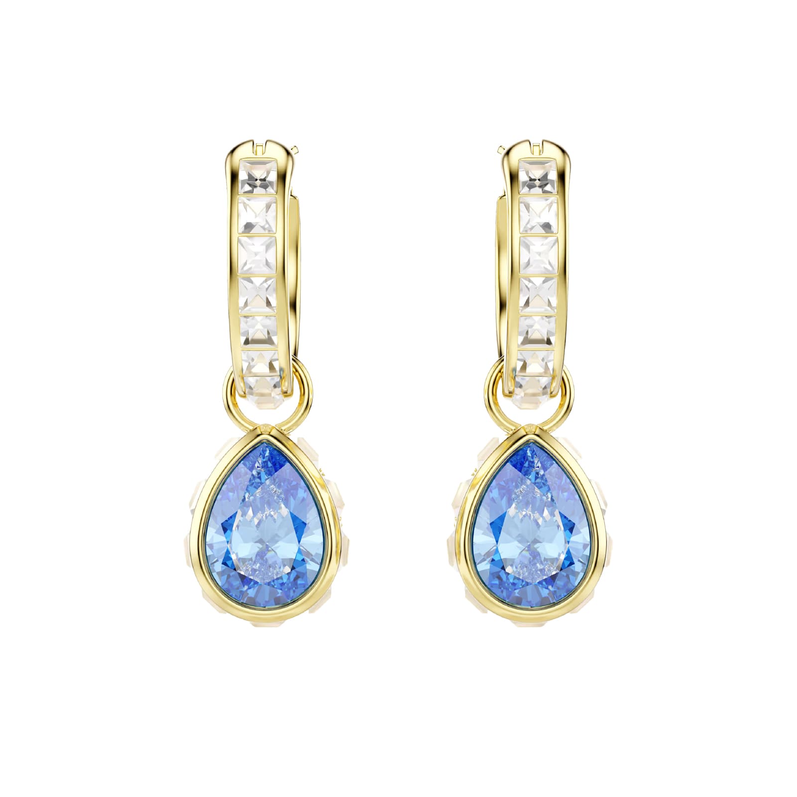 Orecchini con pendente Swarovski Chroma goccia azzurra MISURA UNICA
