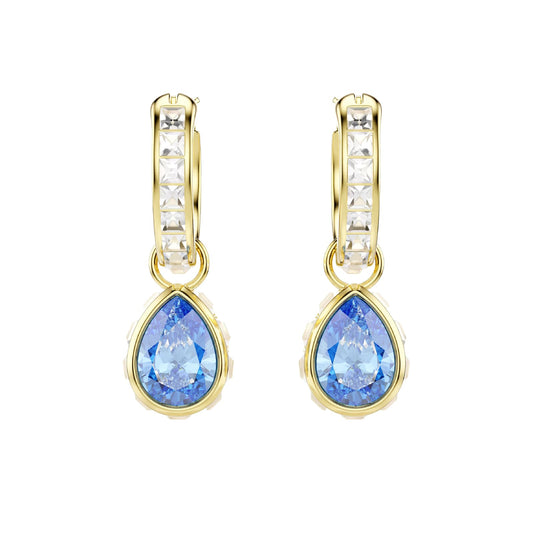 Orecchini con pendente Swarovski Chroma goccia azzurra MISURA UNICA