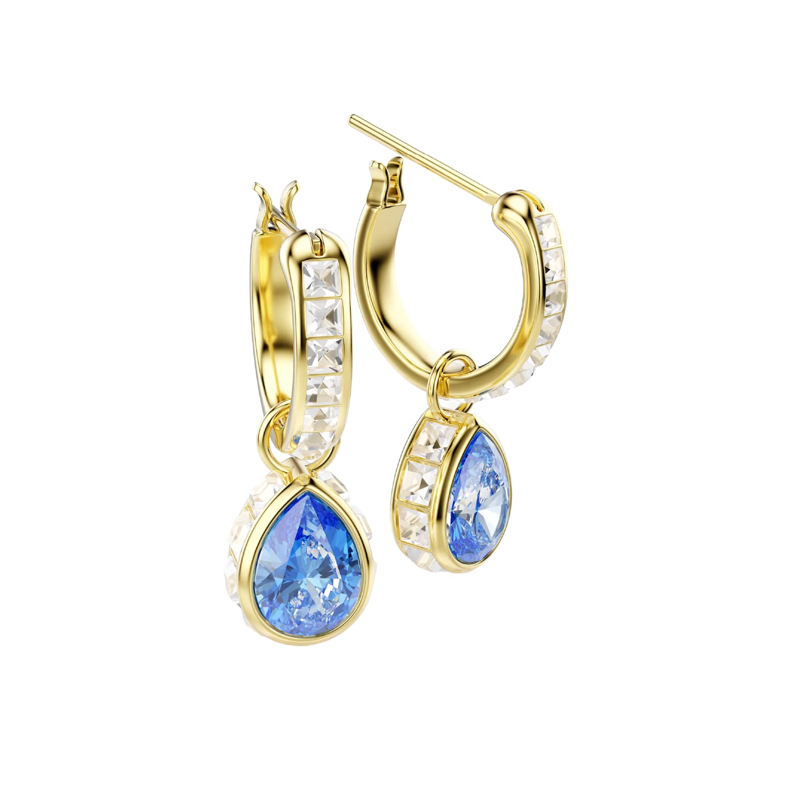 Orecchini con pendente Swarovski Chroma goccia azzurra MISURA UNICA