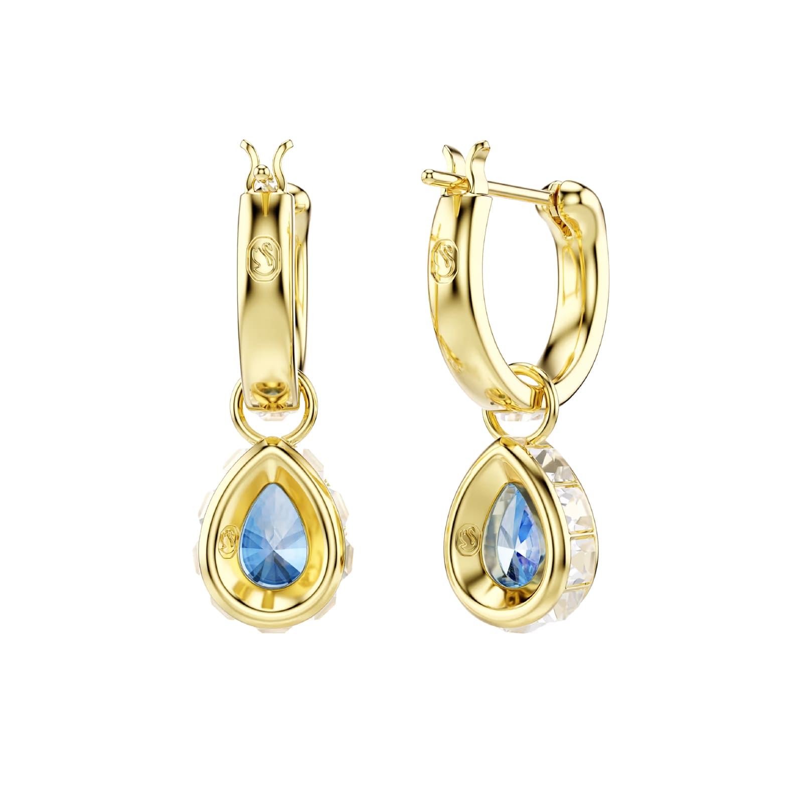 Orecchini con pendente Swarovski Chroma goccia azzurra MISURA UNICA