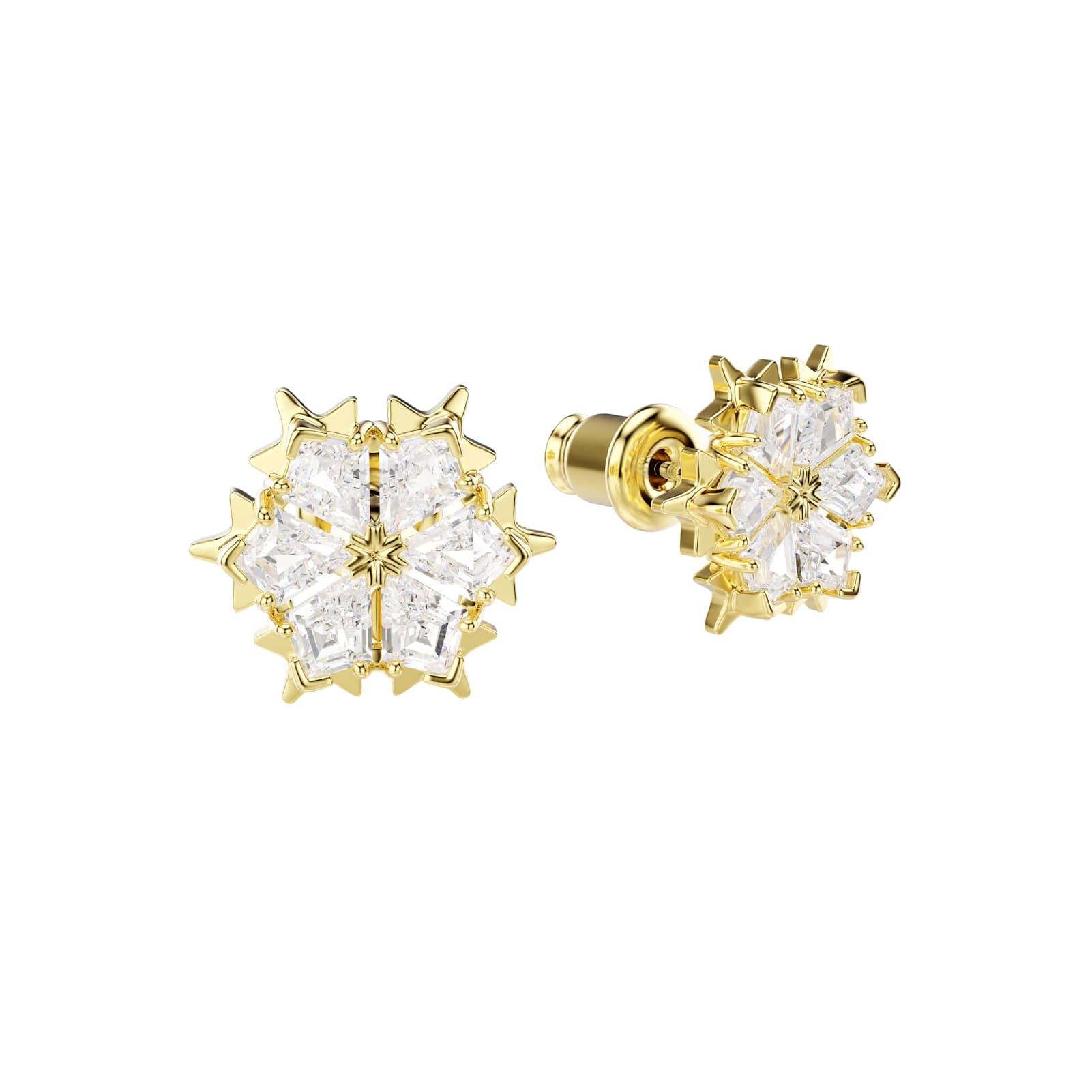 Orecchini lobo Swarovski Magic lega oro fiocco di neve MISURA UNICA
