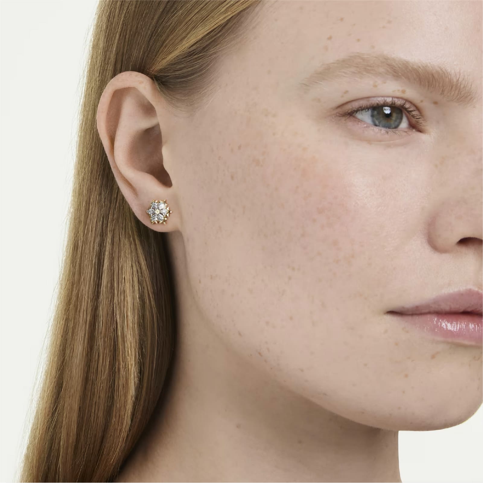 Orecchini lobo Swarovski Magic lega oro fiocco di neve MISURA UNICA