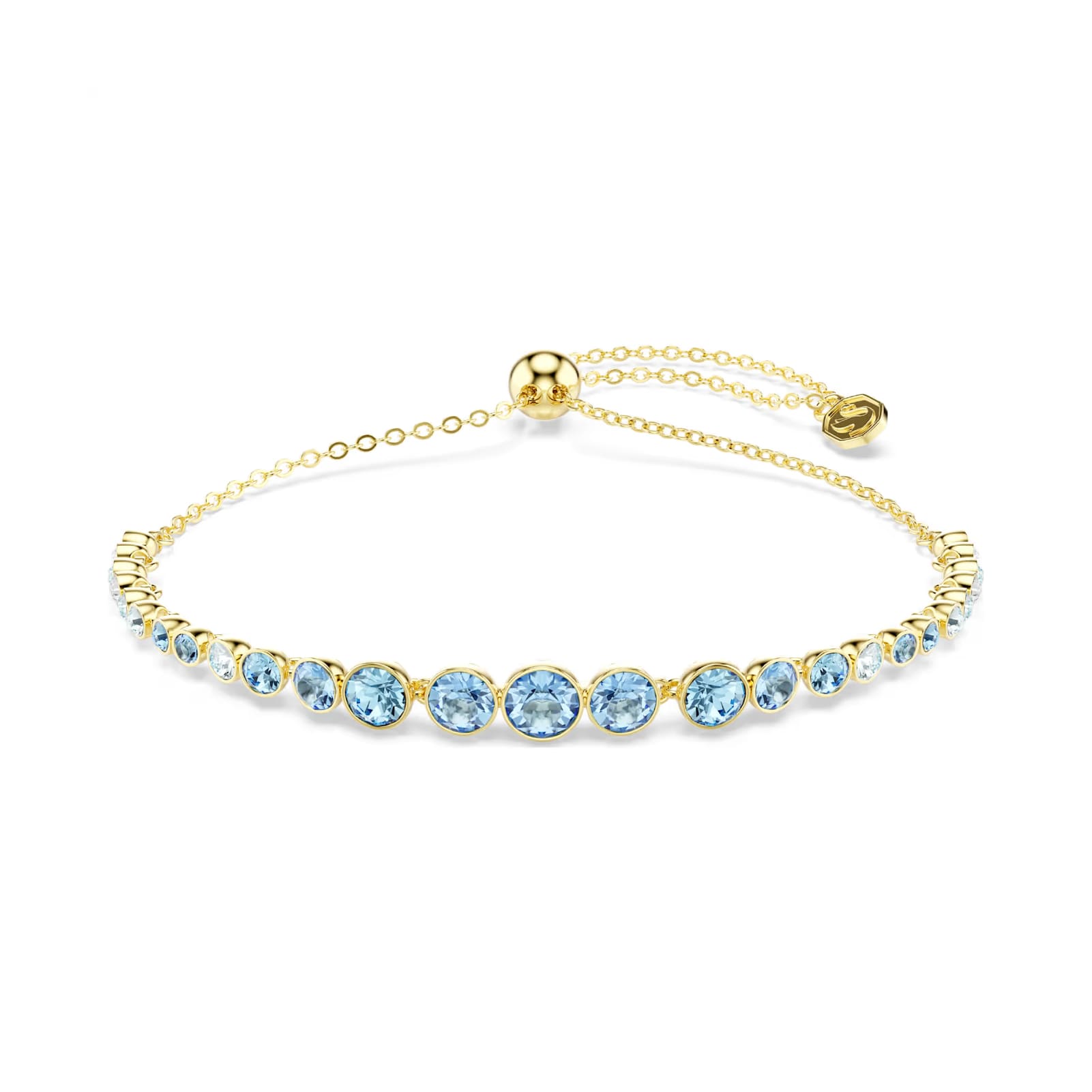 Bracciale regolabile Swarovski Imber lega oro azzurro REGOLABILE