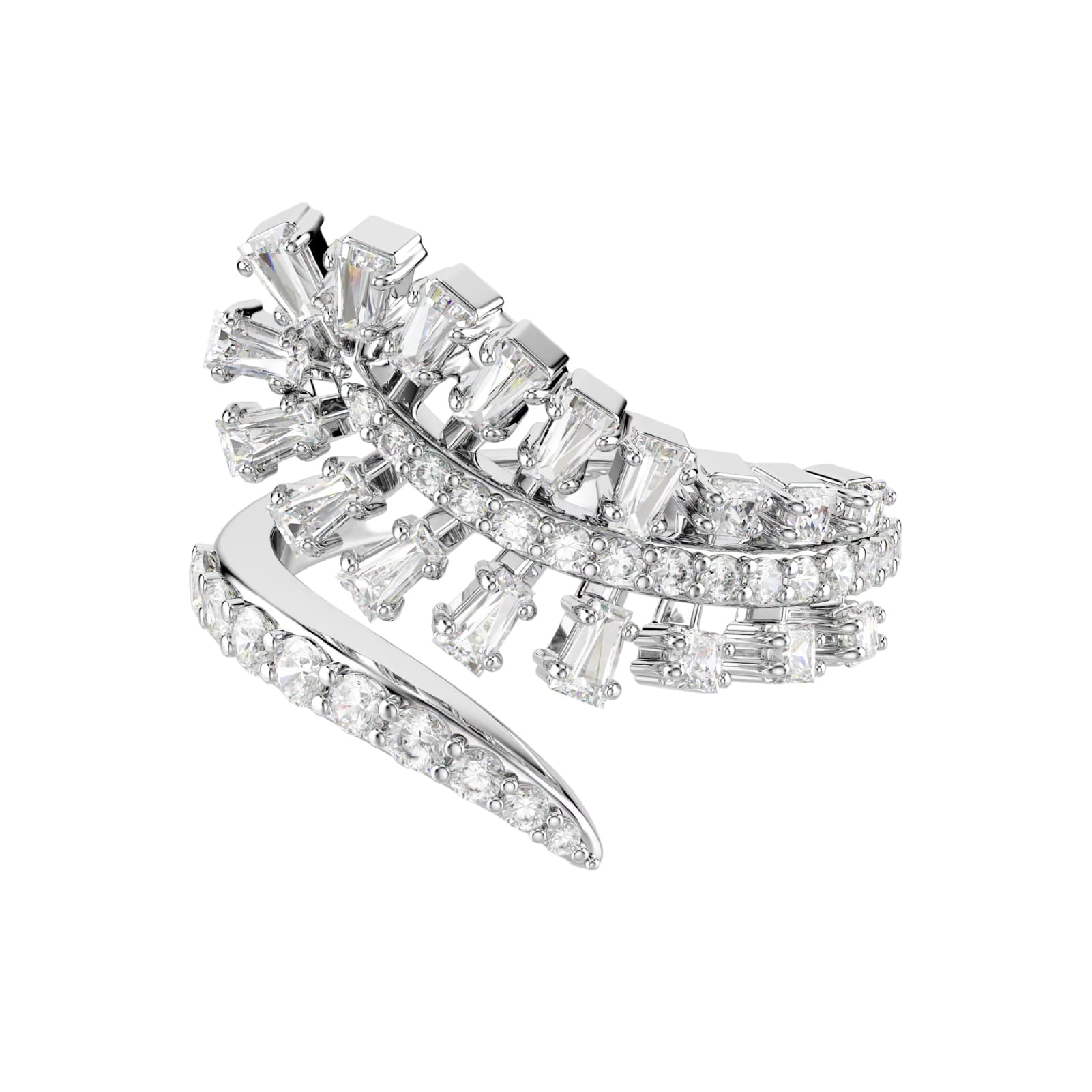 Anello Swarovski Vienna lega argento e piuma di zirconi