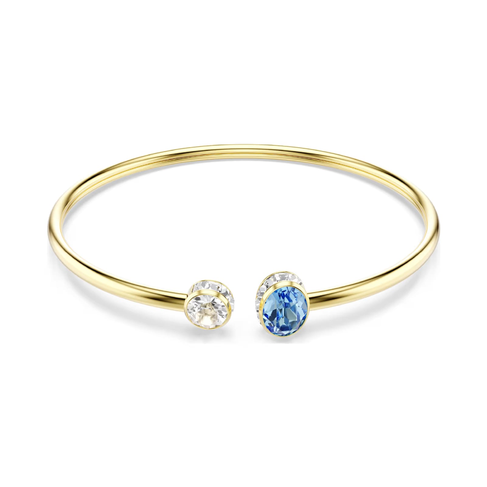 Bracciale rigido Swarovski Chroma lega oro e cristallo blu