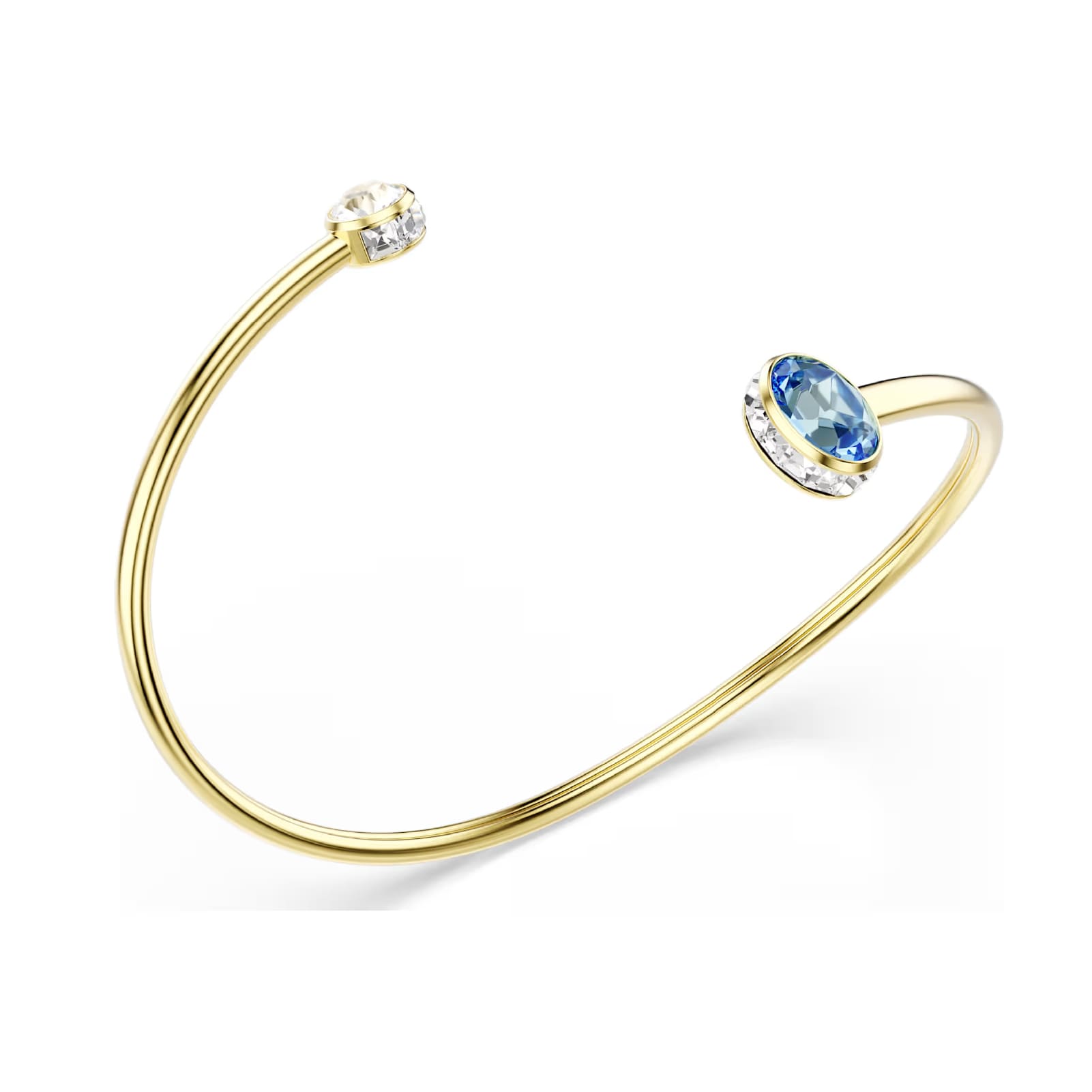 Bracciale rigido Swarovski Chroma lega oro e cristallo blu 16,8 cm