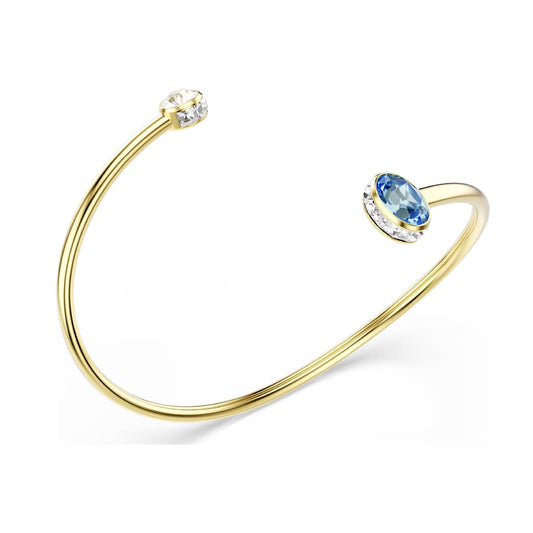 Bracciale rigido Swarovski Chroma lega oro e cristallo blu 16,8 cm