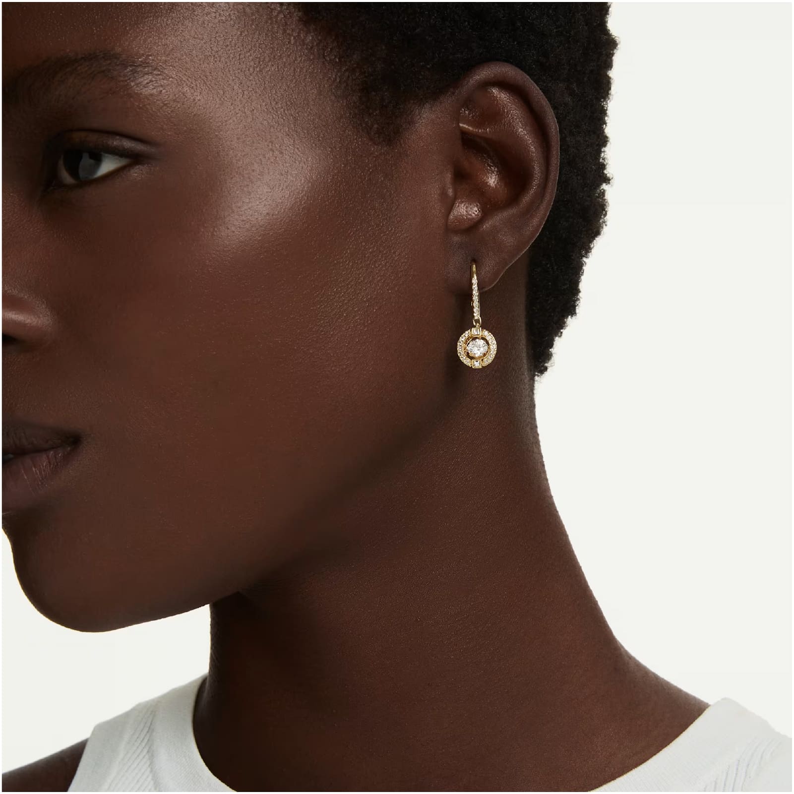 Orecchini pendenti Swarovski Una Angelic lega oro e zirconi MISURA UNICA