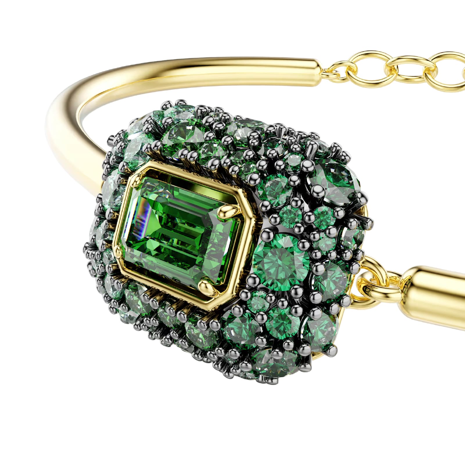 Bracciale semirigido Swarovski Sublima lega cristalli verde 16 cm