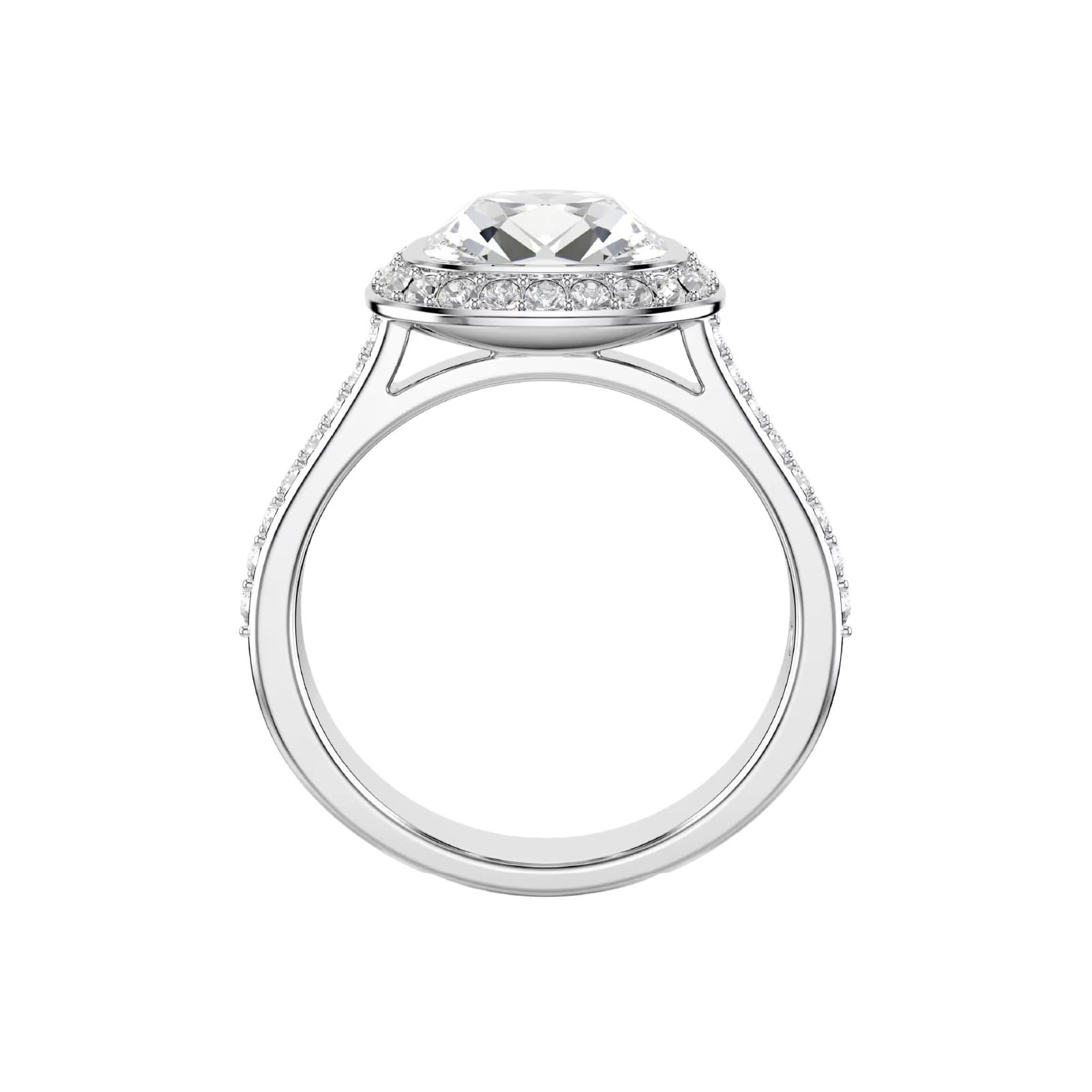 Anello halo Swarovski Una Angelic lega argento e cristalli 12