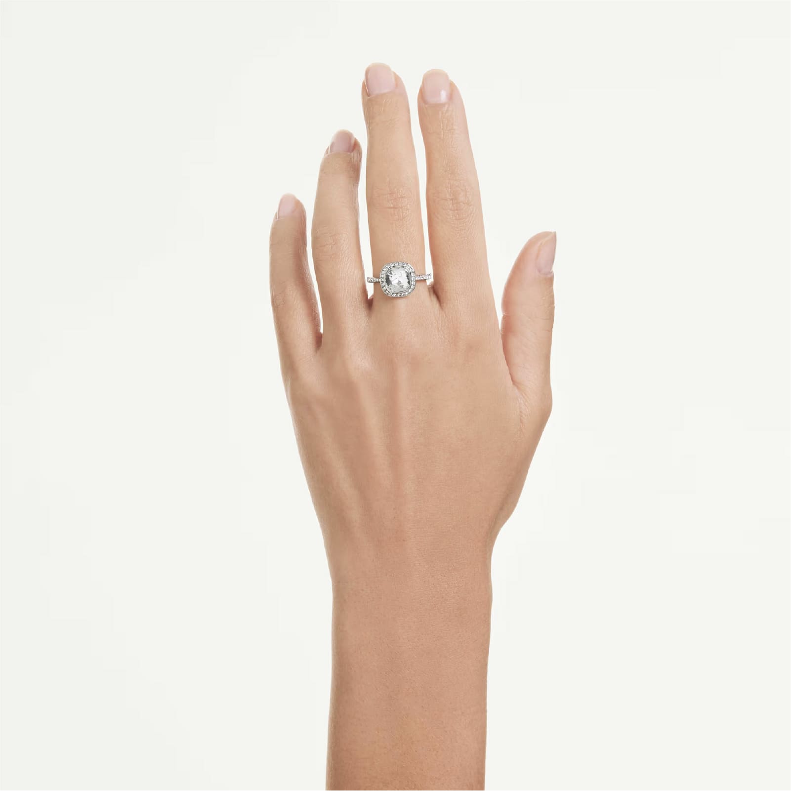 Anello halo Swarovski Una Angelic lega argento e cristalli 12