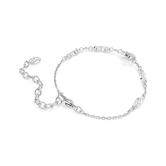 Bracciale catena Swarovski Swan lega argento e zirconi Regolabile 15,5-20 cm