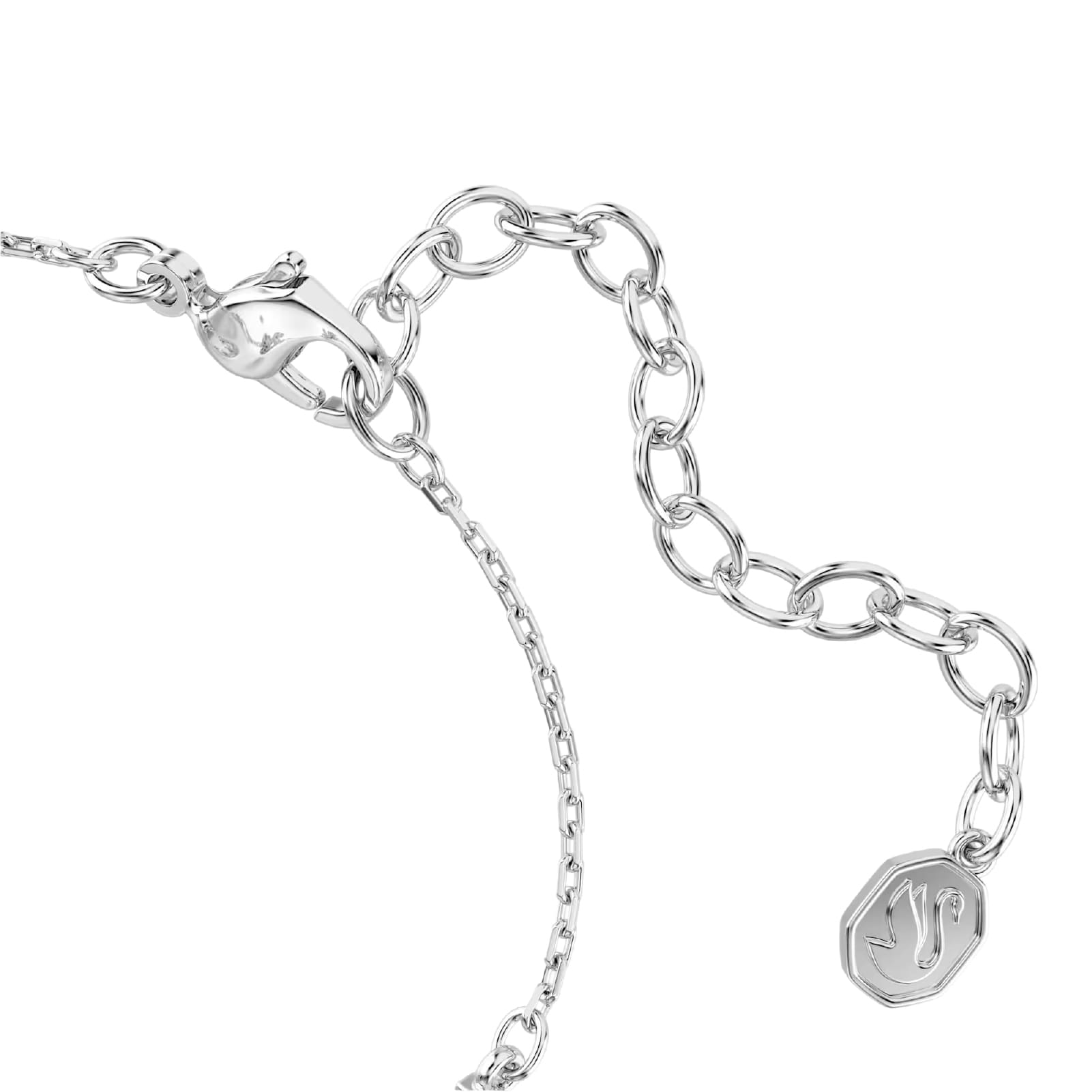 Bracciale catena Swarovski Swan lega argento e zirconi Regolabile 15,5-20 cm