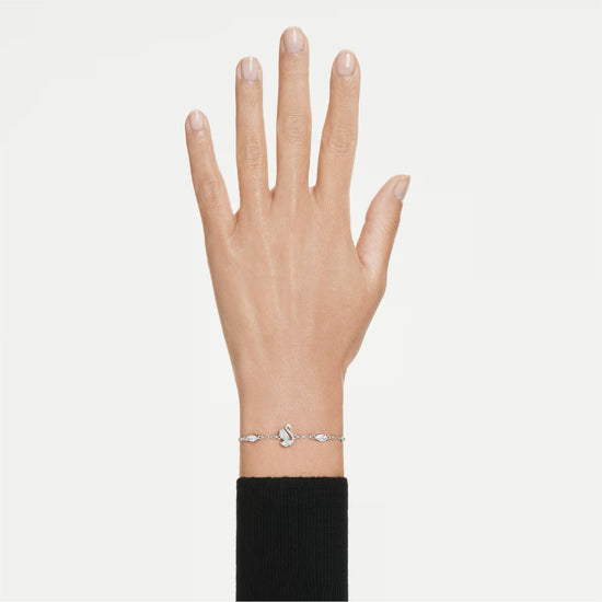 Bracciale catena Swarovski Swan lega argento e zirconi Regolabile 15,5-20 cm