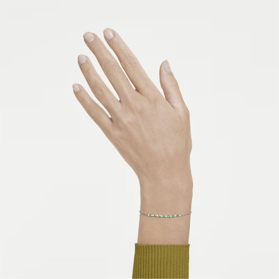 Bracciale regolabile Swarovski Matrix lega argento verde REGOLABILE
