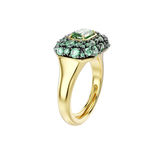 Anello Swarovski Sublima in lega oro con cristalli verdi Regolabile dalla 10 alla 14