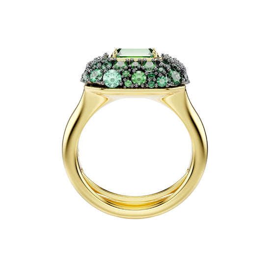 Anello Swarovski Sublima in lega oro con cristalli verdi Regolabile dalla 10 alla 14