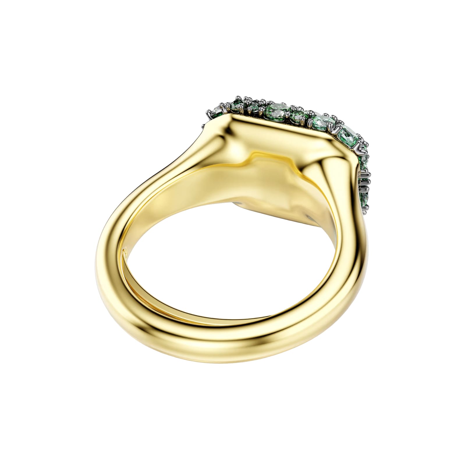 Anello Swarovski Sublima in lega oro con cristalli verdi Regolabile dalla 10 alla 14