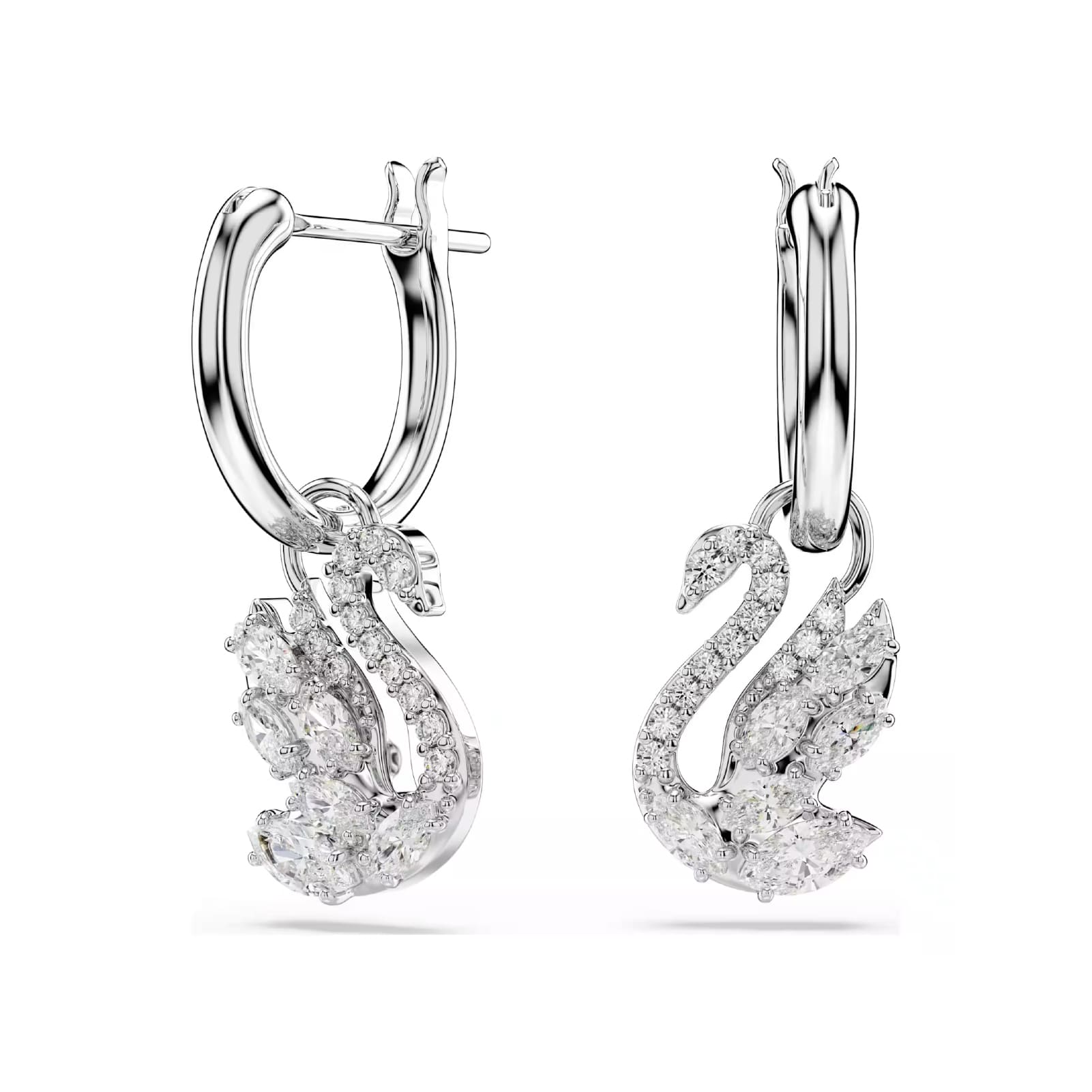 Orecchini pendenti Swarovski Swan in lega argento e zirconi