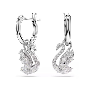 Orecchini pendenti Swarovski Swan in lega argento e zirconi MISURA UNICA