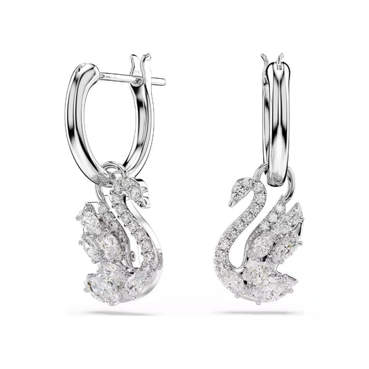 Orecchini pendenti Swarovski Swan in lega argento e zirconi MISURA UNICA