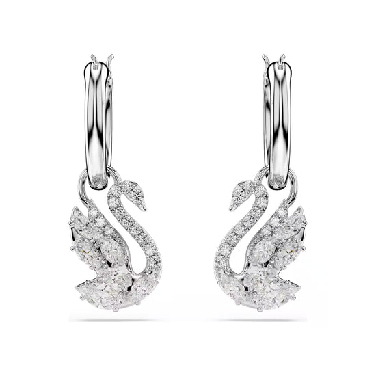 Orecchini pendenti Swarovski Swan in lega argento e zirconi MISURA UNICA