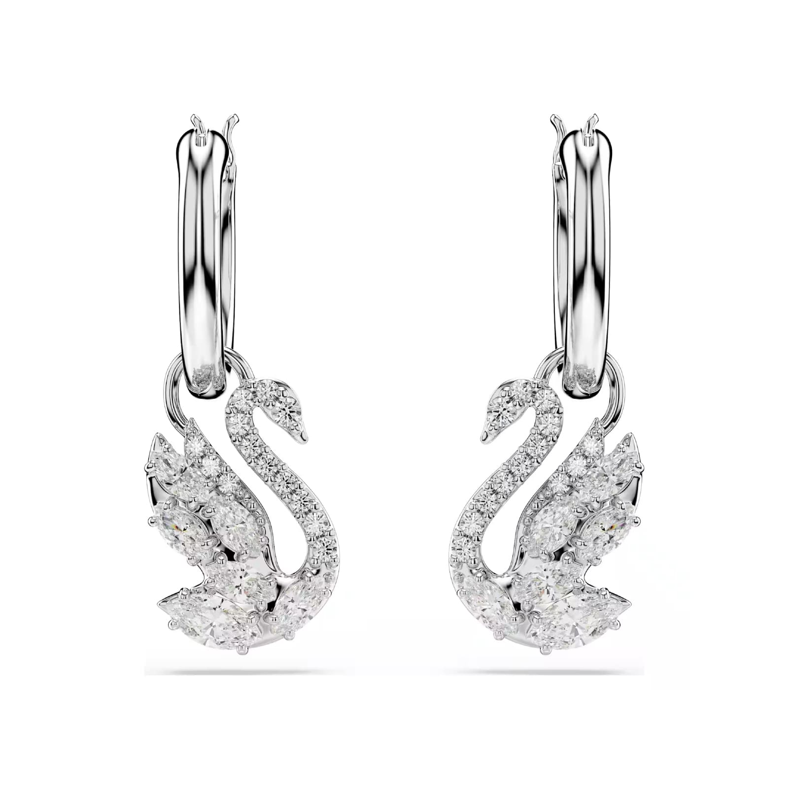 Orecchini pendenti Swarovski Swan in lega argento e zirconi MISURA UNICA