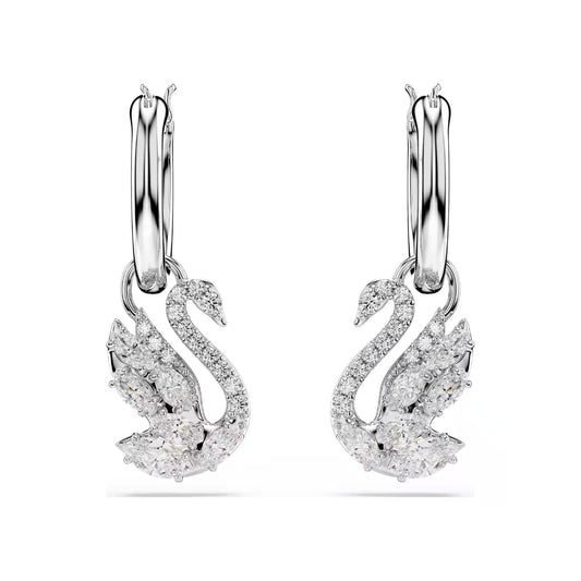 Orecchini pendenti Swarovski Swan in lega argento e zirconi MISURA UNICA