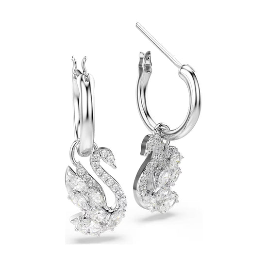 Orecchini pendenti Swarovski Swan in lega argento e zirconi MISURA UNICA