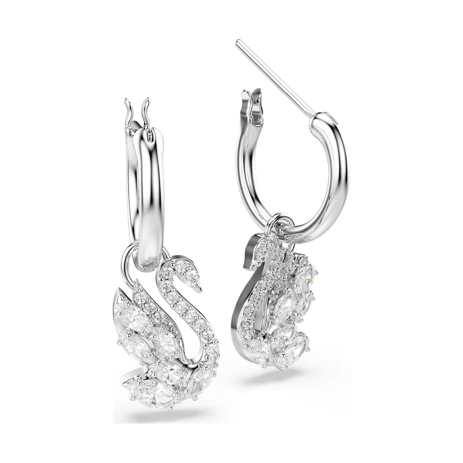 Orecchini pendenti Swarovski Swan in lega argento e zirconi MISURA UNICA