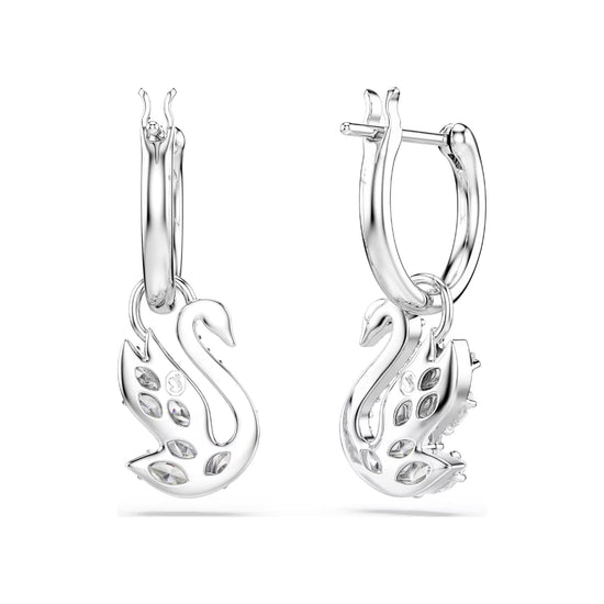 Orecchini pendenti Swarovski Swan in lega argento e zirconi MISURA UNICA