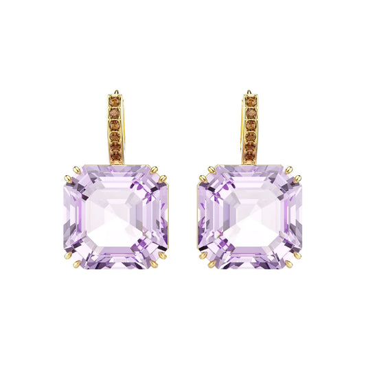 Orecchini pendenti Swarovski Millenia lega oro e viola MISURA UNICA