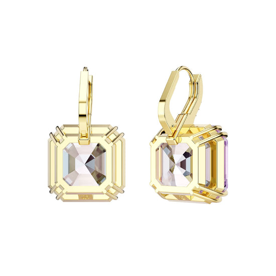 Orecchini pendenti Swarovski Millenia lega oro e viola MISURA UNICA