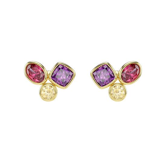 Orecchini lobo Swarovski Imber lega oro e cristalli colorati MISURA UNICA