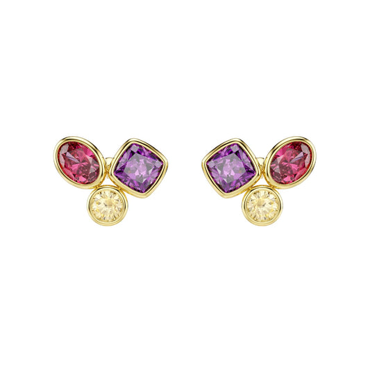 Orecchini lobo Swarovski Imber lega oro e cristalli colorati MISURA UNICA