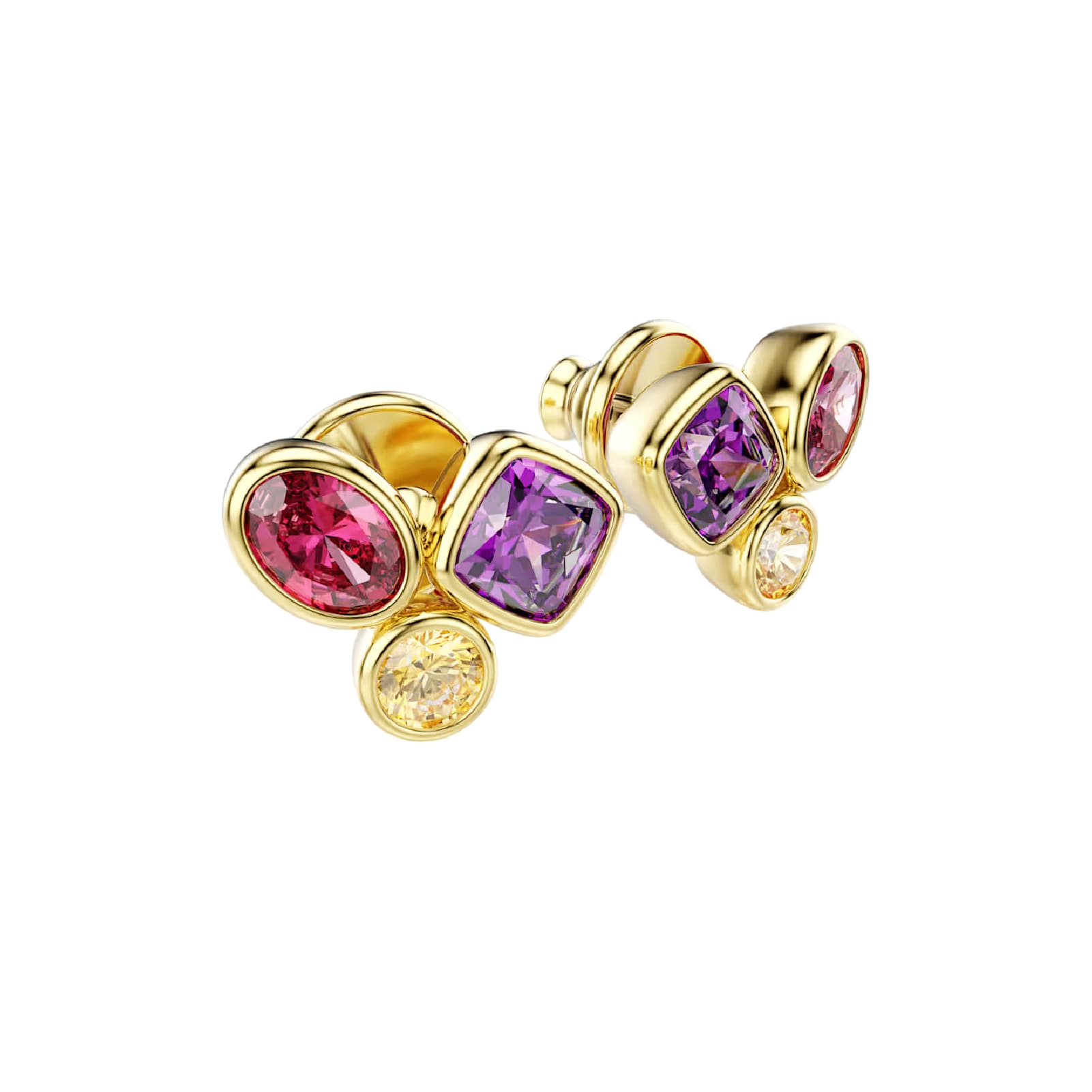 Orecchini lobo Swarovski Imber lega oro e cristalli colorati MISURA UNICA