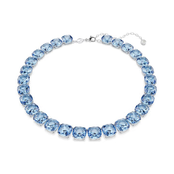 Collana choker Swarovski in lega argento e cristalli azzurri MISURA UNICA