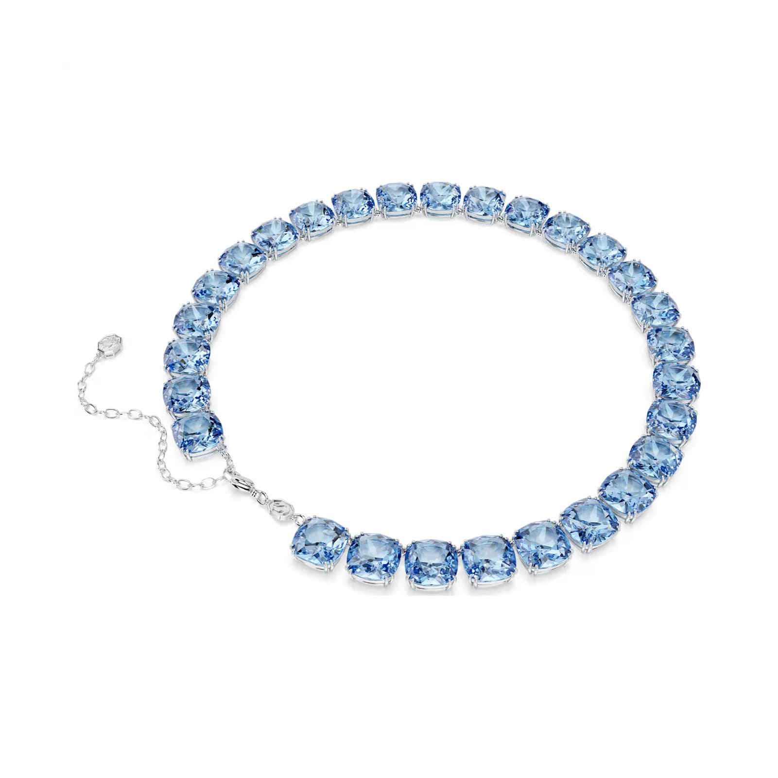 Collana choker Swarovski in lega argento e cristalli azzurri MISURA UNICA