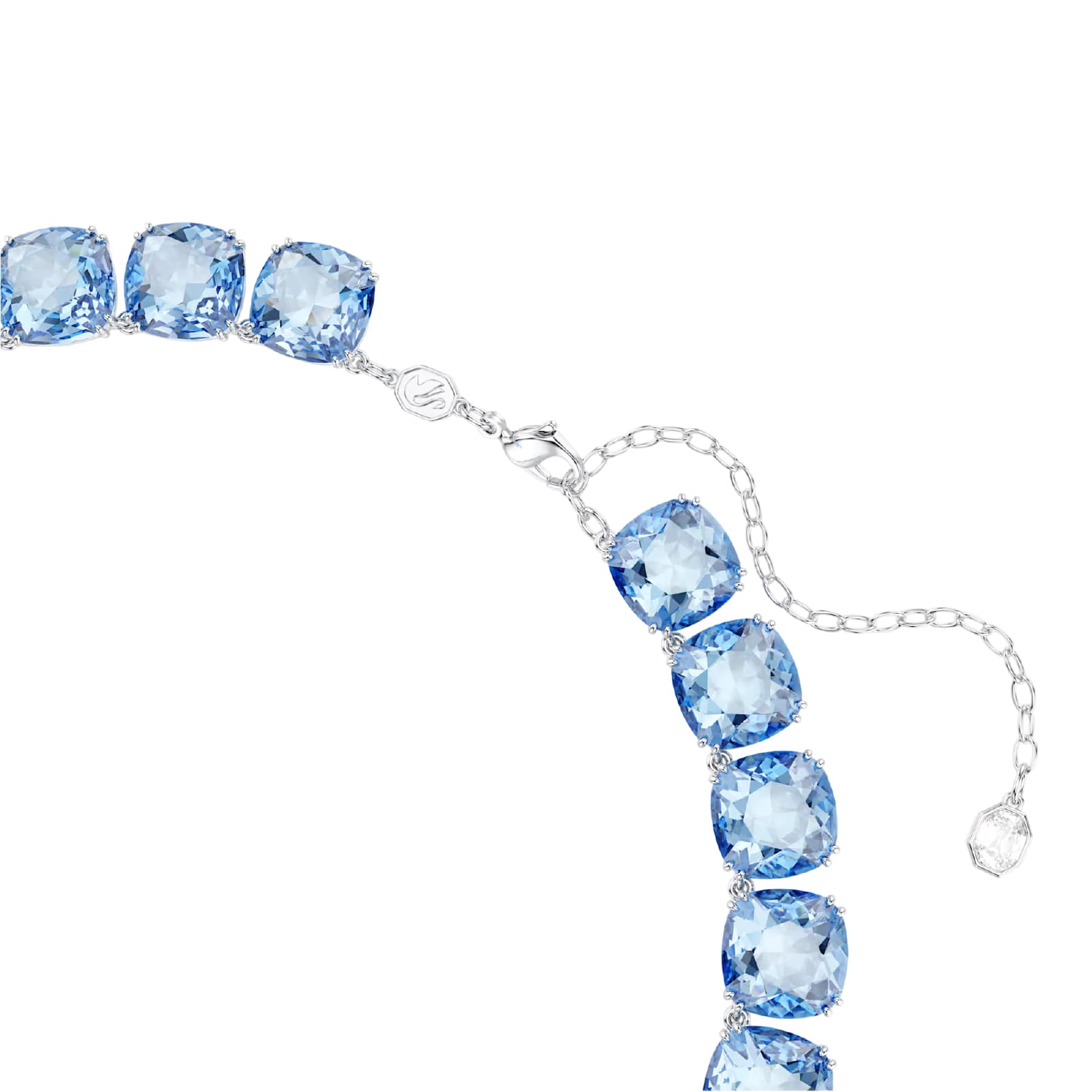 Collana choker Swarovski in lega argento e cristalli azzurri MISURA UNICA