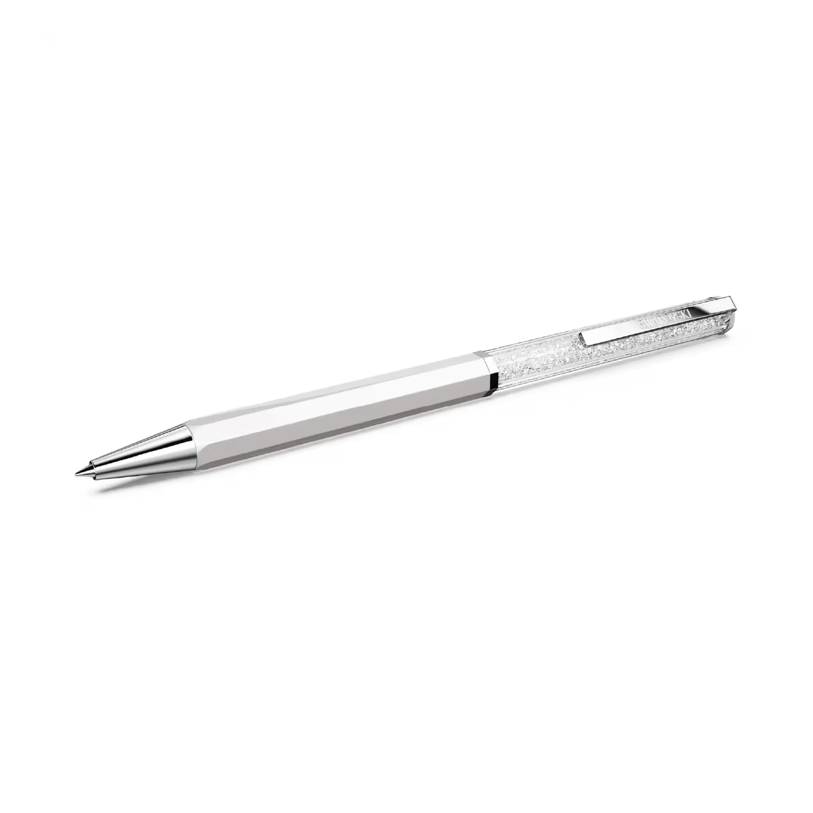 Penna sfera Swarovski Crystalline laccato e cristalli bianco MISURA UNICA