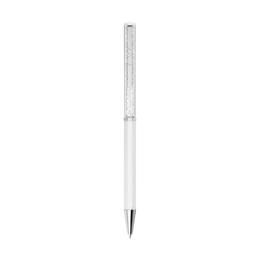 Penna sfera Swarovski Crystalline laccato e cristalli bianco MISURA UNICA