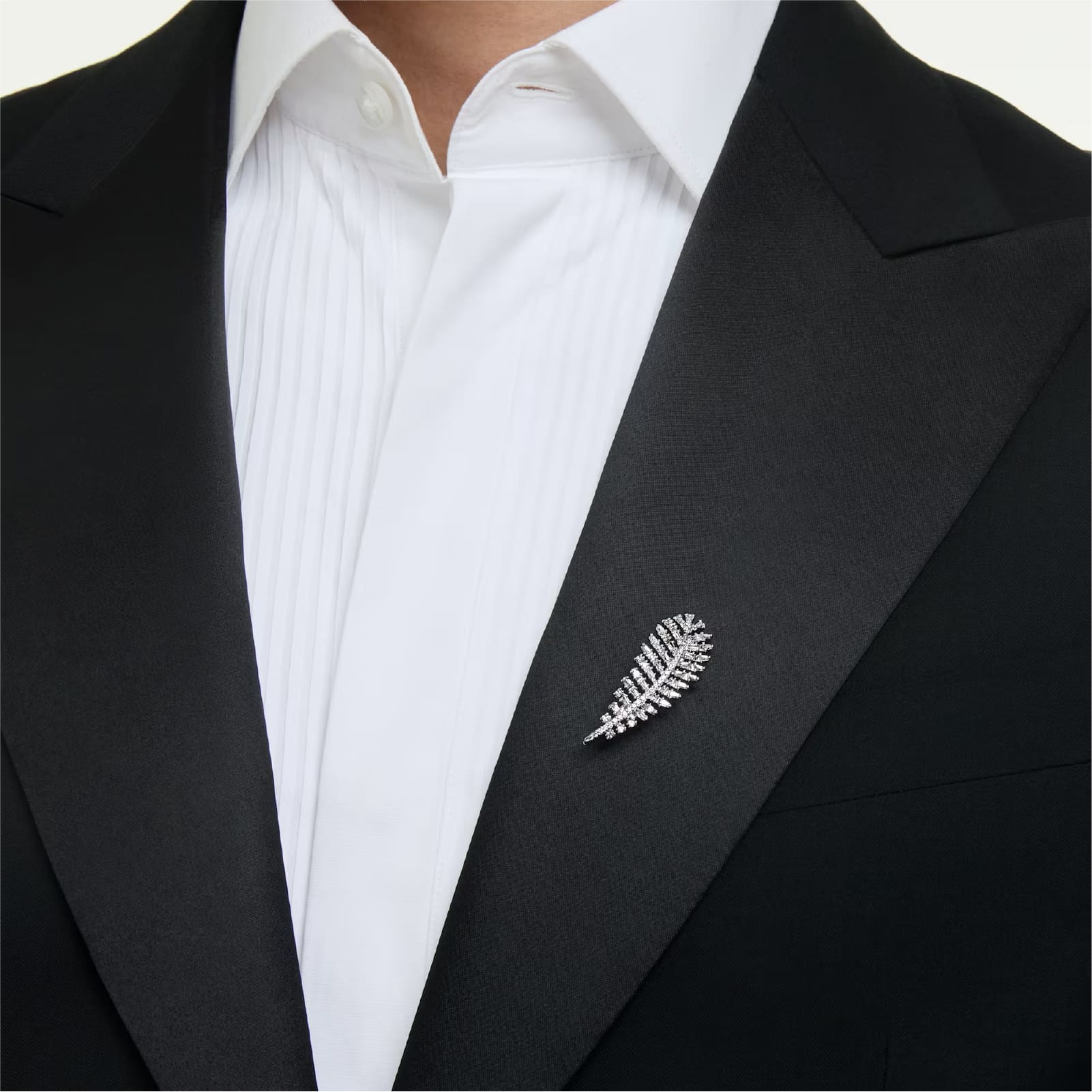 Spilla Swarovski Vienna lega argento e piuma di zirconi MISURA UNICA