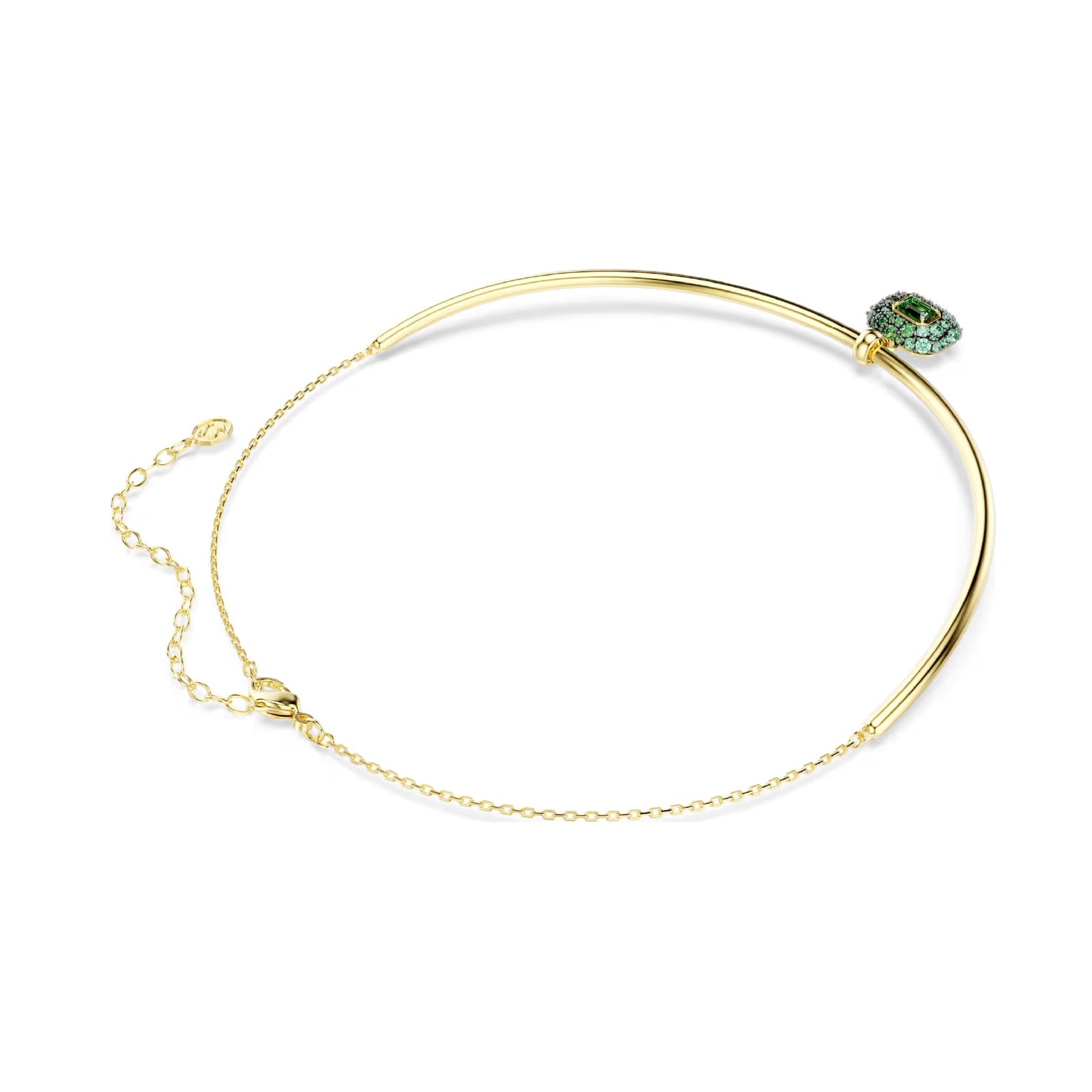 Collana semirigida Swarovski Sublima lega oro cristalli verde MISURA UNICA