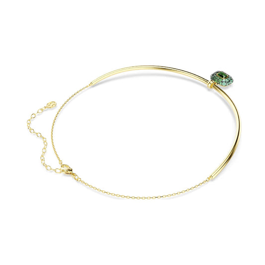 Collana semirigida Swarovski Sublima lega oro cristalli verde MISURA UNICA