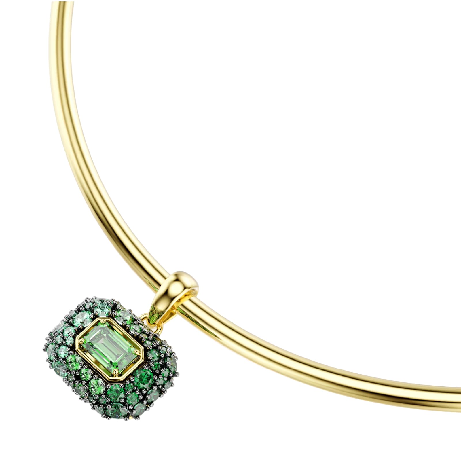 Collana semirigida Swarovski Sublima lega oro cristalli verde MISURA UNICA